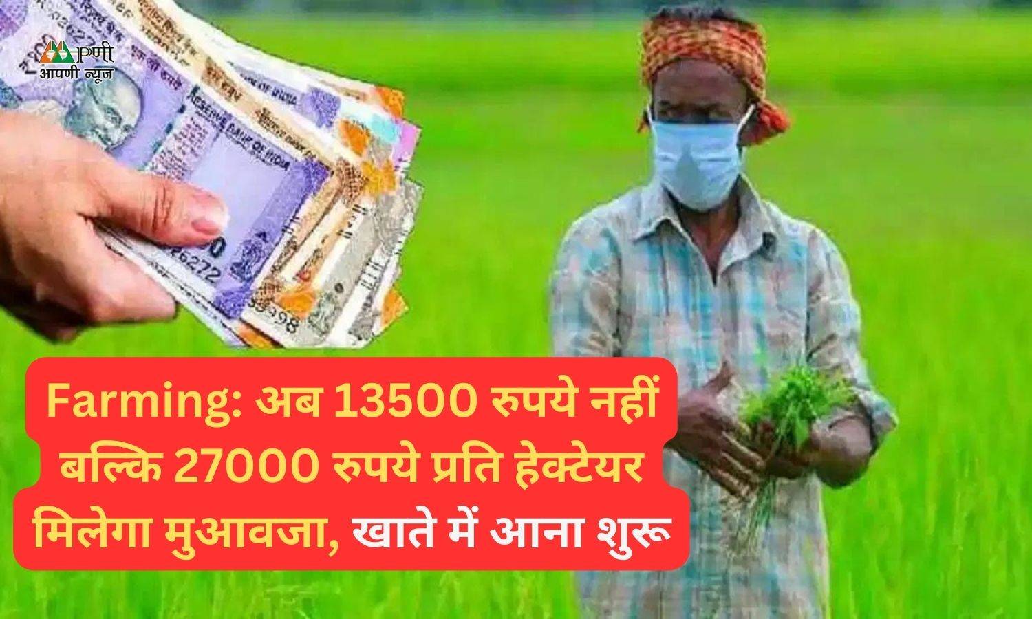 Farming: अब 13500 रुपये नहीं बल्कि 27000 रुपये प्रति हेक्टेयर मिलेगा मुआवजा, खाते में आना शुरू