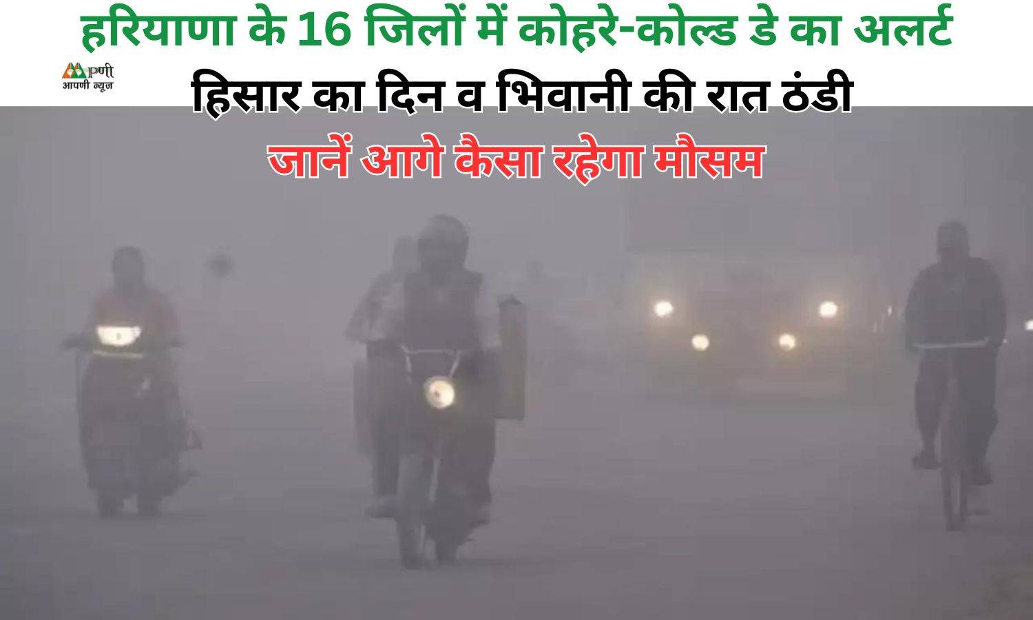 Haryana Weather Update: हरियाणा के 16 जिलों में कोहरे-कोल्ड डे का अलर्ट: हिसार का दिन व भिवानी की रात ठंडी, जानें आगे कैसा रहेगा मौसम