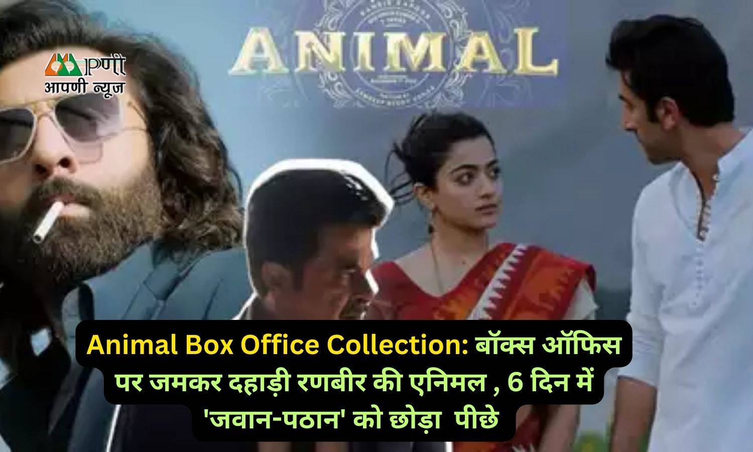 Animal Box Office Collection: बॉक्स ऑफिस पर जमकर दहाड़ी रणबीर की एनिमल , 6 दिन में 'जवान-पठान' को छोड़ा  पीछे